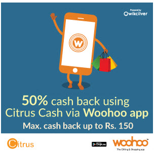 India Desire : Woohoo Citrus Wallet Offer: Get 50% Cashback On Woohoo App Through Citrus Wallet